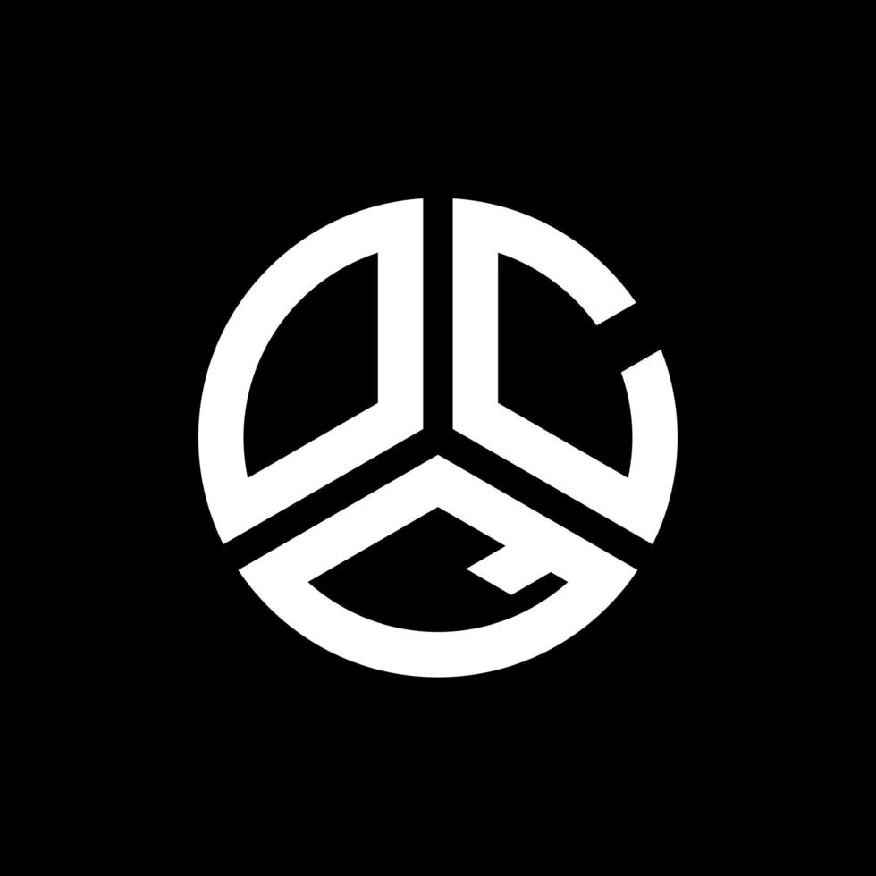 OCQ letter logo design on black background. OCQ creative initials letter logo concept. OCQ letter design. vector