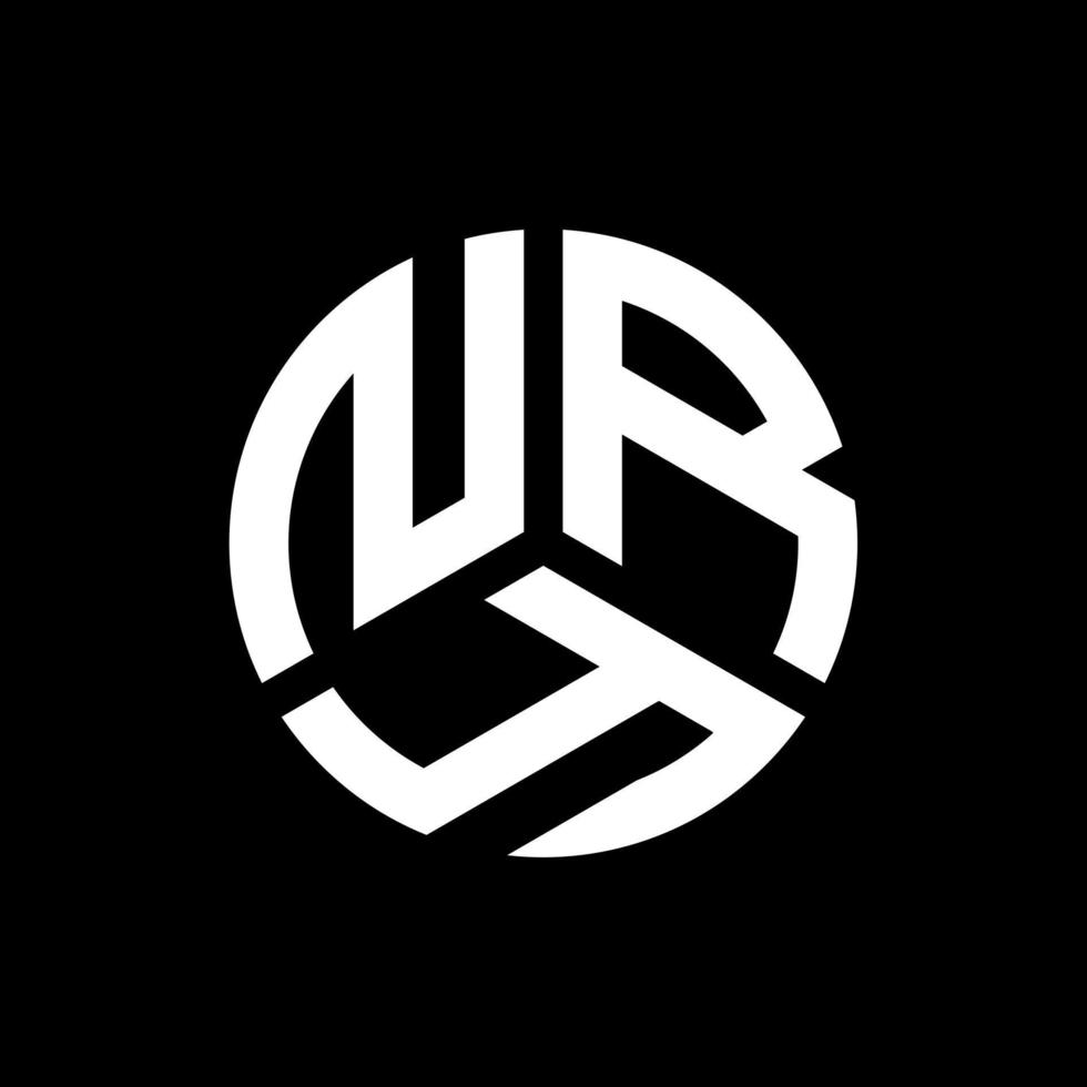 NRY letter logo design on black background. NRY creative initials letter logo concept. NRY letter design. vector