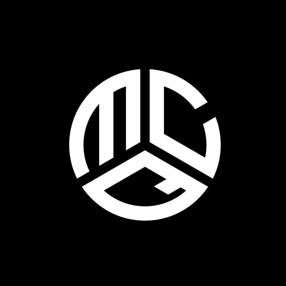 diseño del logotipo de la letra mcq sobre fondo negro. concepto de logotipo de letra de iniciales creativas mcq. diseño de letras mcq. vector