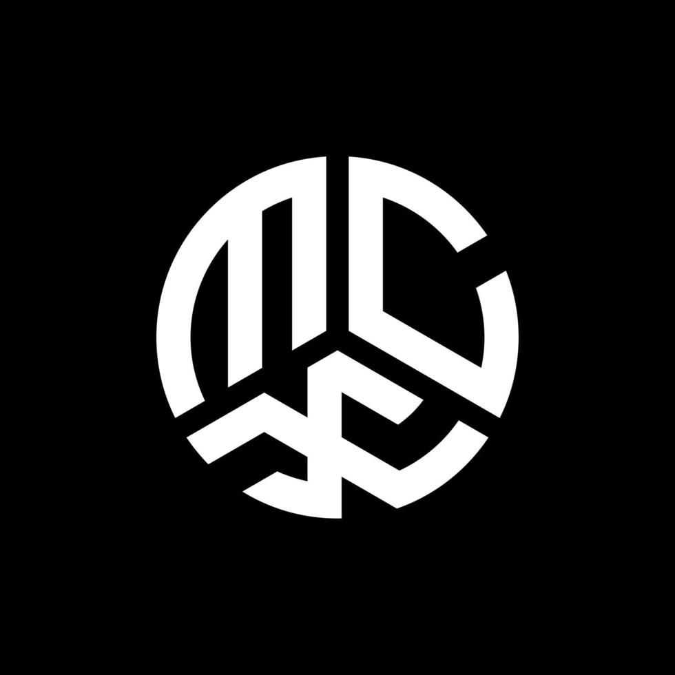 diseño del logotipo de la letra mcx sobre fondo negro. concepto de logotipo de letra de iniciales creativas mcx. diseño de letras mcx. vector