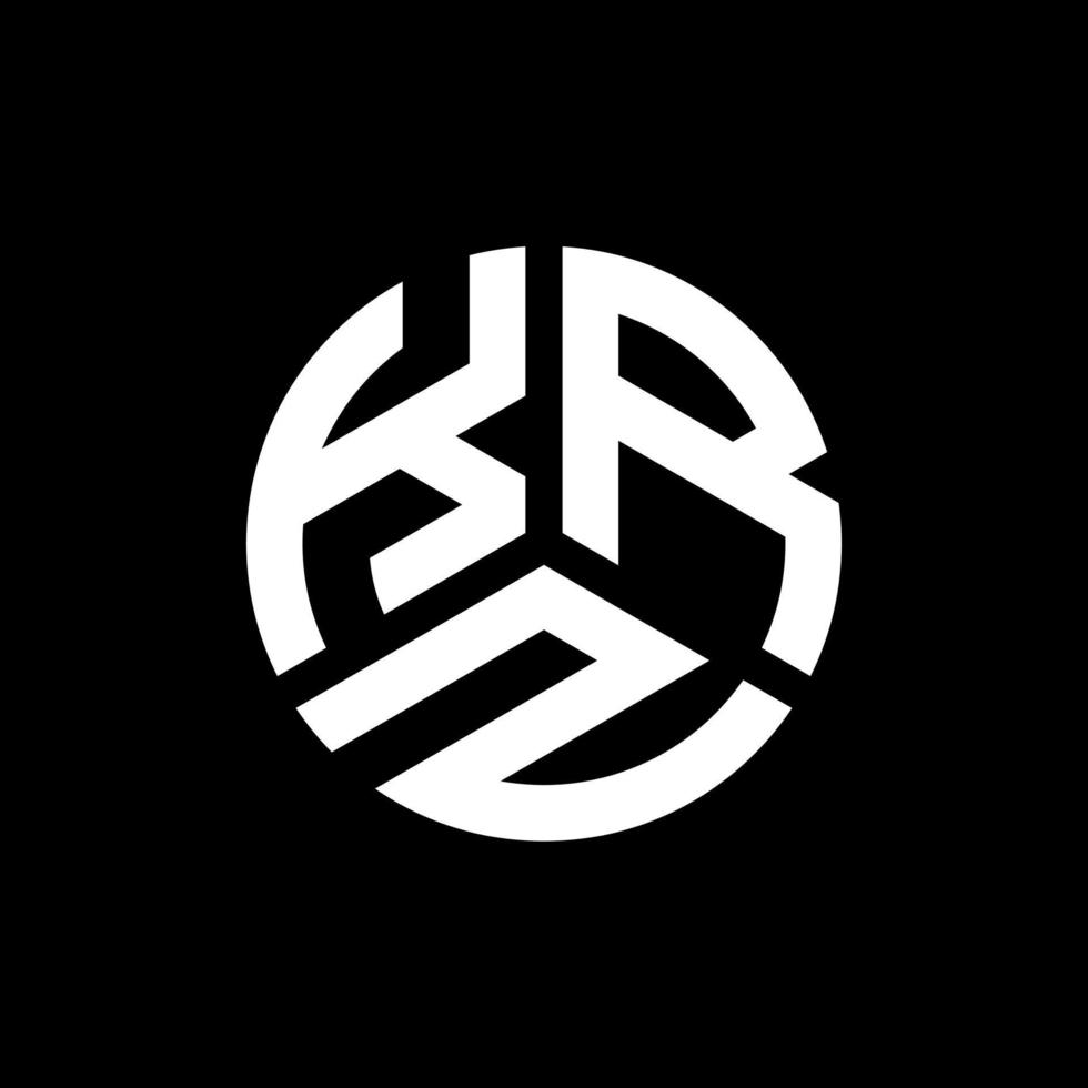 PrintKRZ letter logo design on black background. KRZ creative initials letter logo concept. KRZ letter design. vector