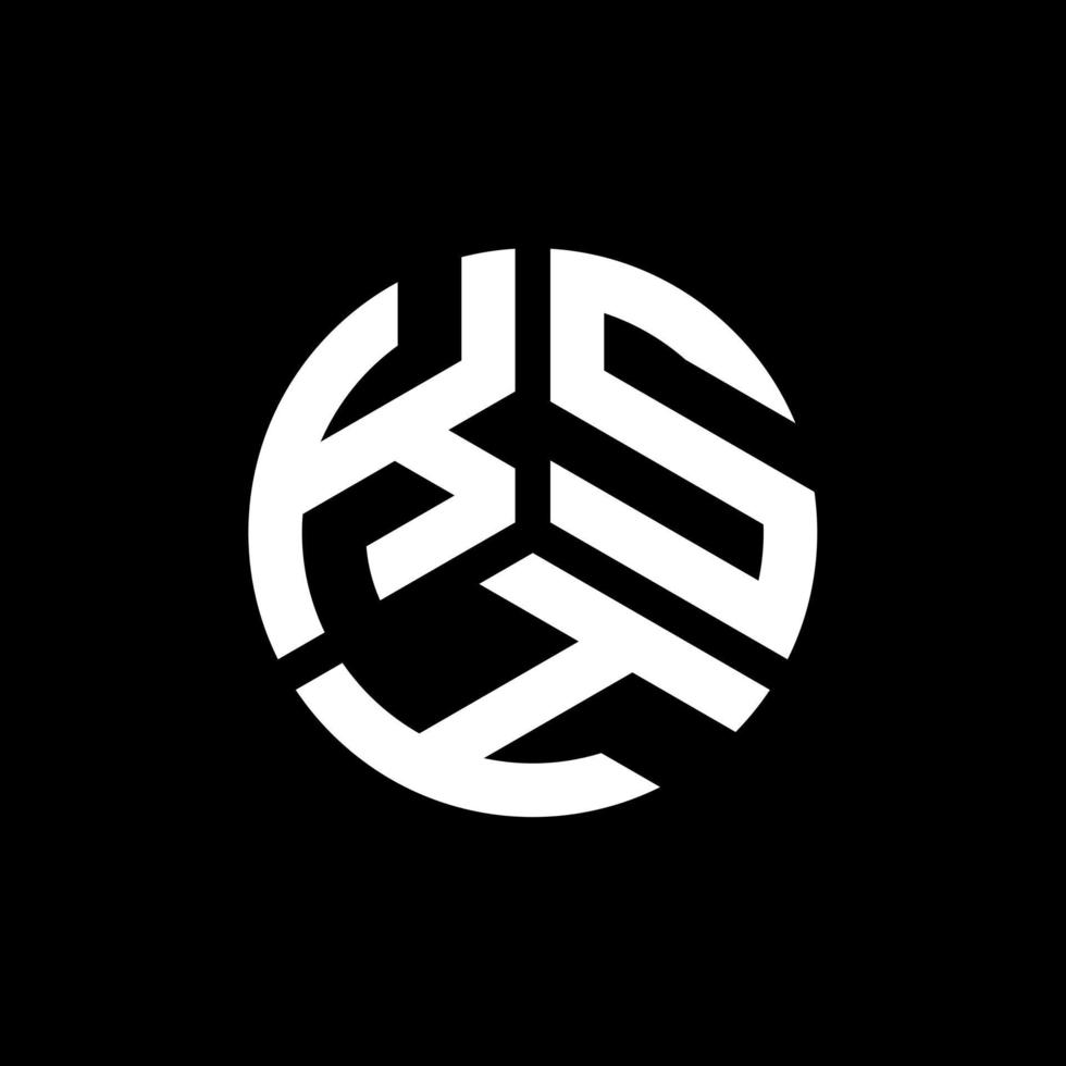 PrintKSH letter logo design on black background. KSH creative initials letter logo concept. KSH letter design. vector