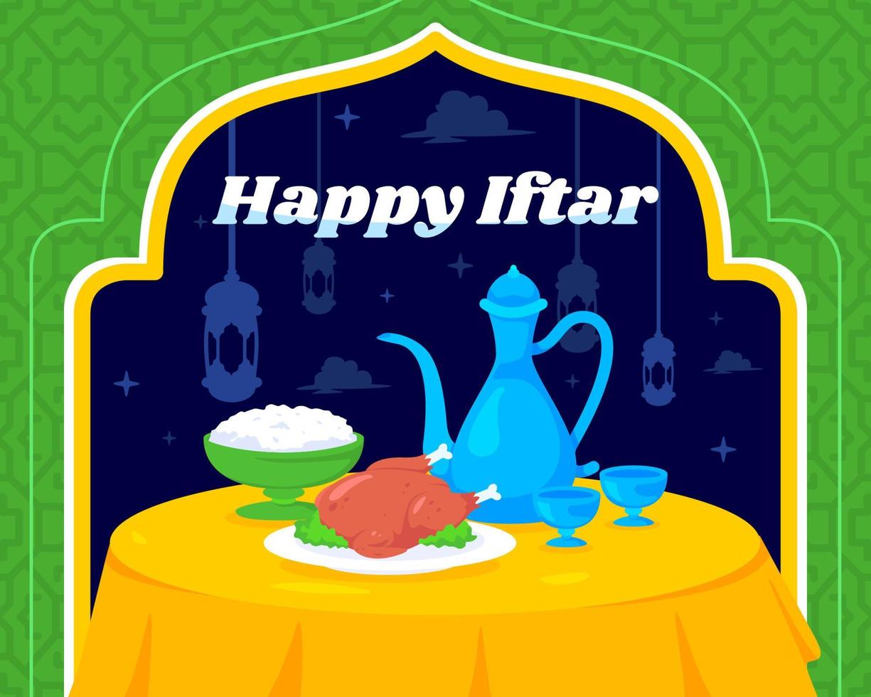 Iftar Food Menu for Break Fasting Ramadhan Background vector