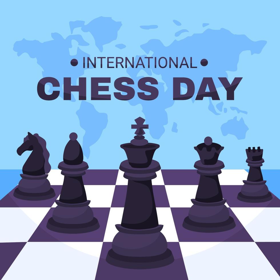 concepto del día internacional del ajedrez vector