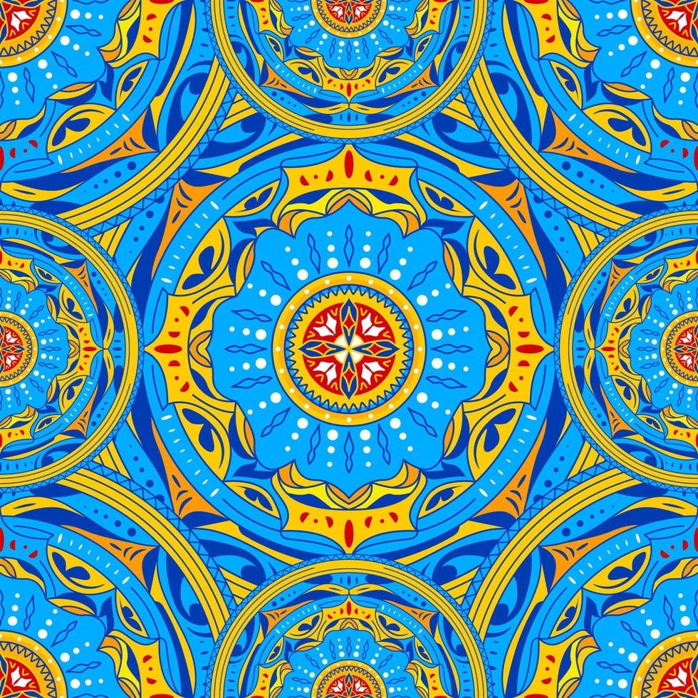 Circle Mandala Seamless Pattern vector