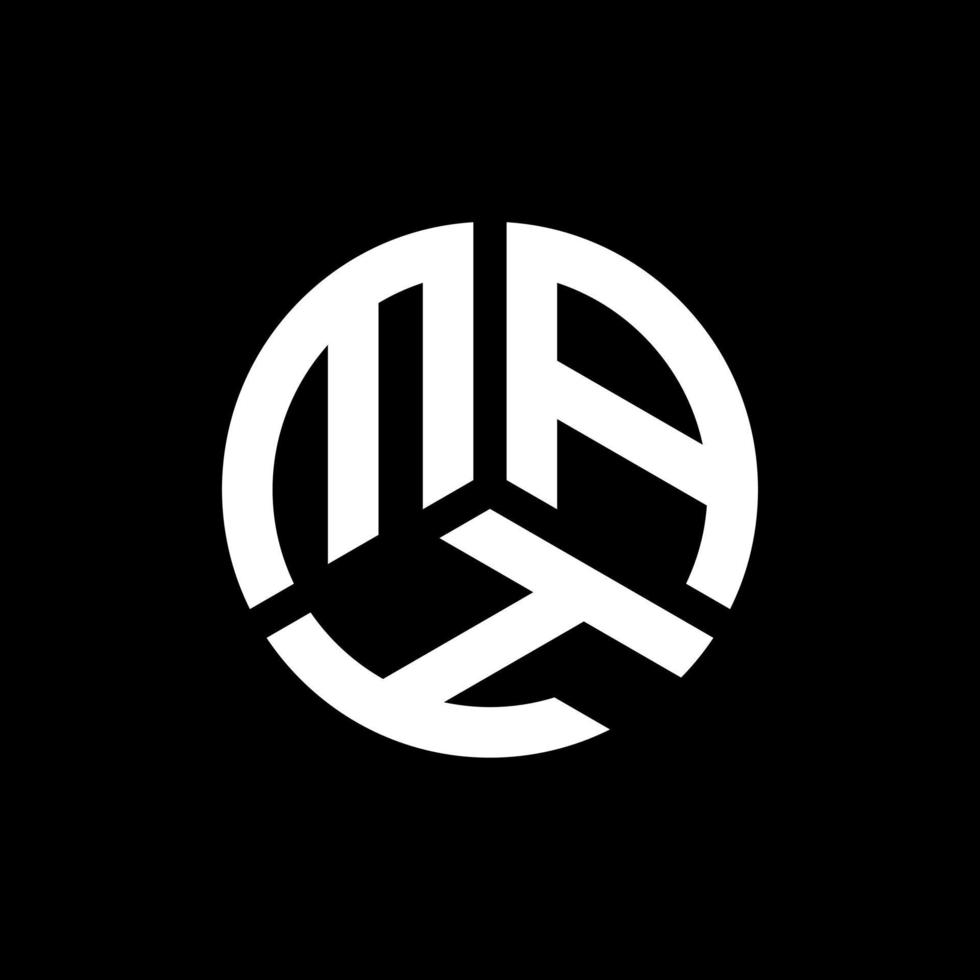 PrintMAH letter logo design on black background. MAH creative initials letter logo concept. MAH letter design. vector
