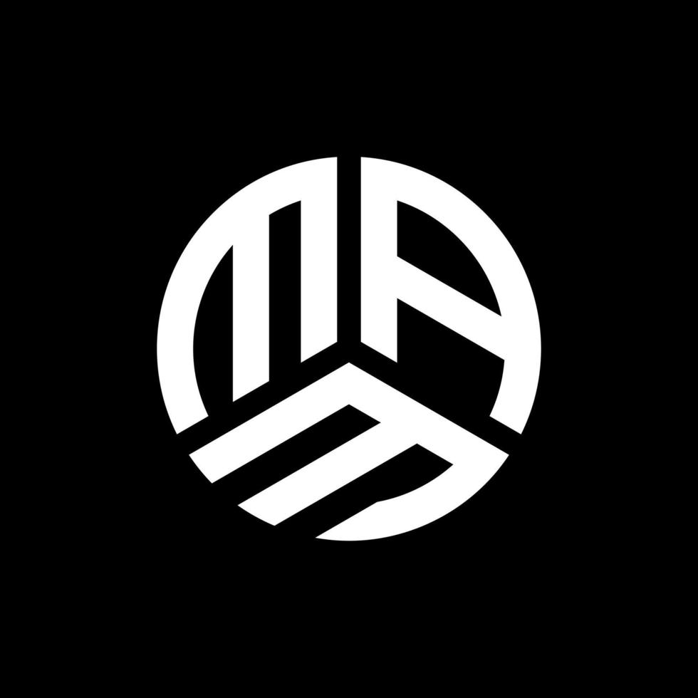 PrintMAM letter logo design on black background. MAM creative initials letter logo concept. MAM letter design. vector