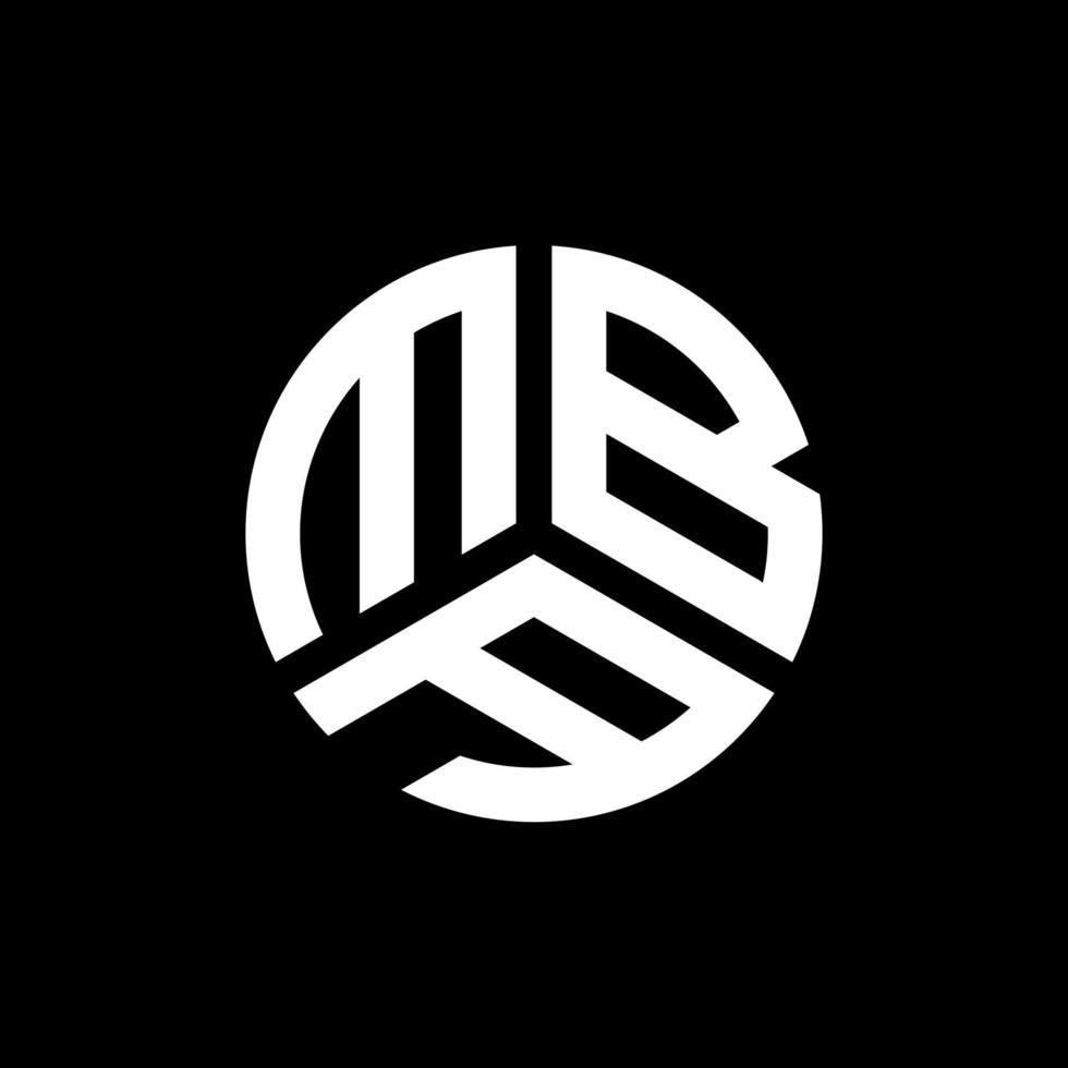 MBA letter logo design on black background. MBA creative initials letter logo concept. MBA letter design. vector