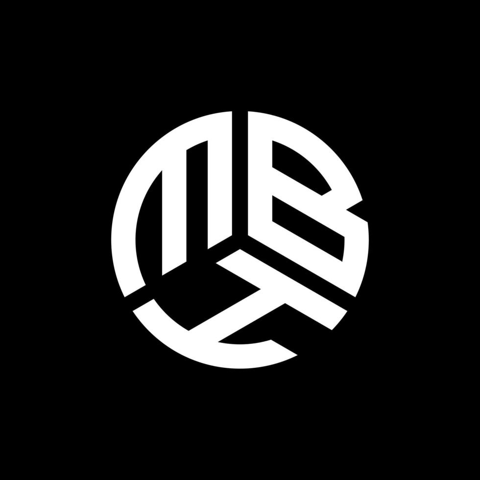 MBH letter logo design on black background. MBH creative initials letter logo concept. MBH letter design. vector