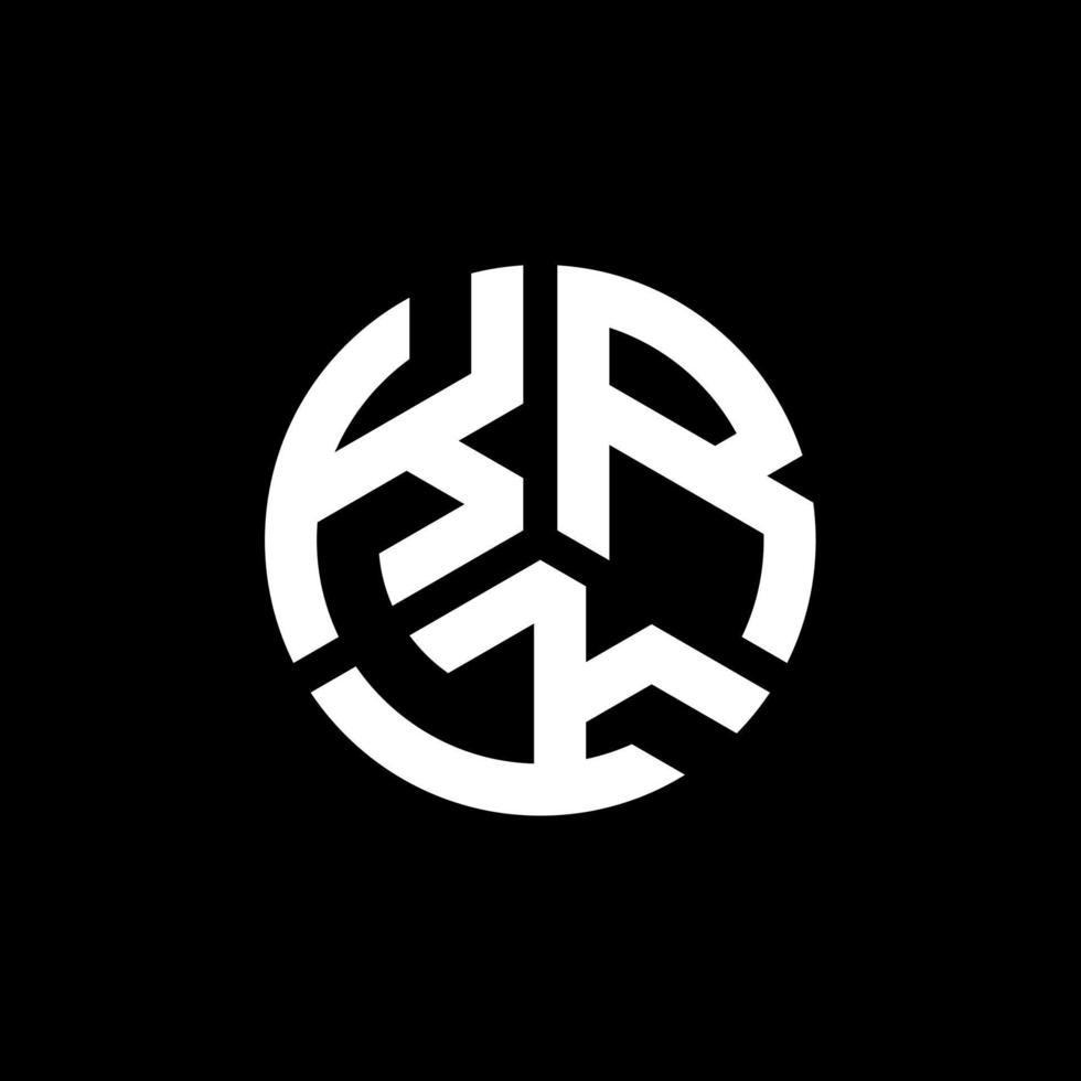 diseño de logotipo de letra prinkrk sobre fondo negro. concepto de logotipo de letra de iniciales creativas krk. diseño de letras krk. vector