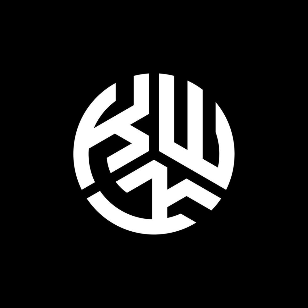 diseño de logotipo de letra printkwk sobre fondo negro. concepto de logotipo de letra de iniciales creativas kwk. diseño de letras kwk. vector