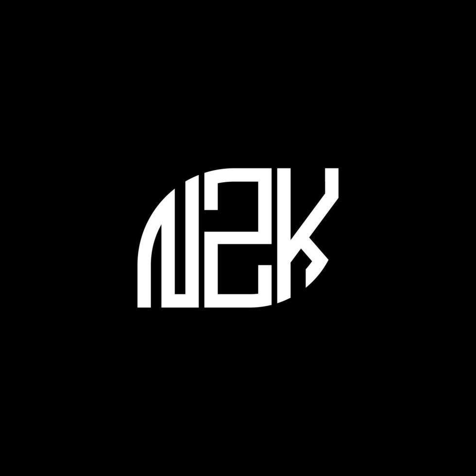 diseño de logotipo de letra nzk sobre fondo negro. concepto de logotipo de letra de iniciales creativas nzk. diseño de letras nzk. vector