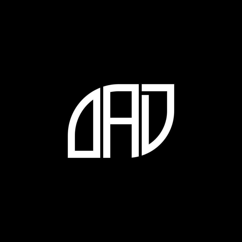 diseño de logotipo de letra oad sobre fondo negro. concepto de logotipo de letra de iniciales creativas oad. diseño de carta oad. vector