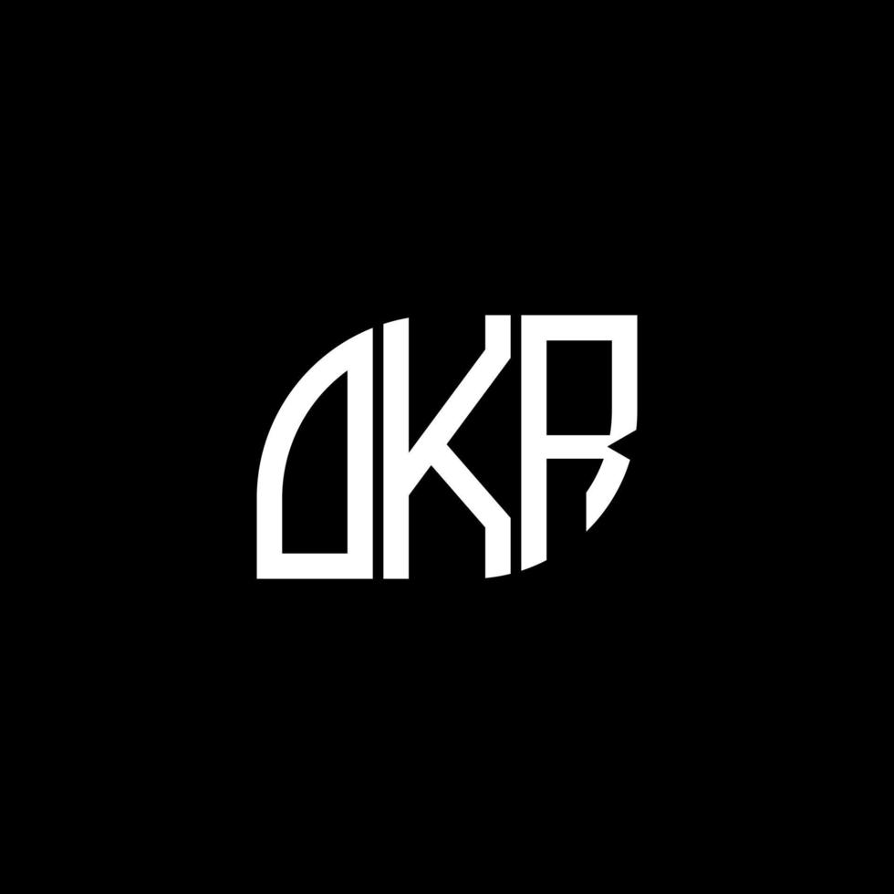 diseño de logotipo de letra okr sobre fondo negro. concepto de logotipo de letra de iniciales creativas okr. diseño de carta okr. vector