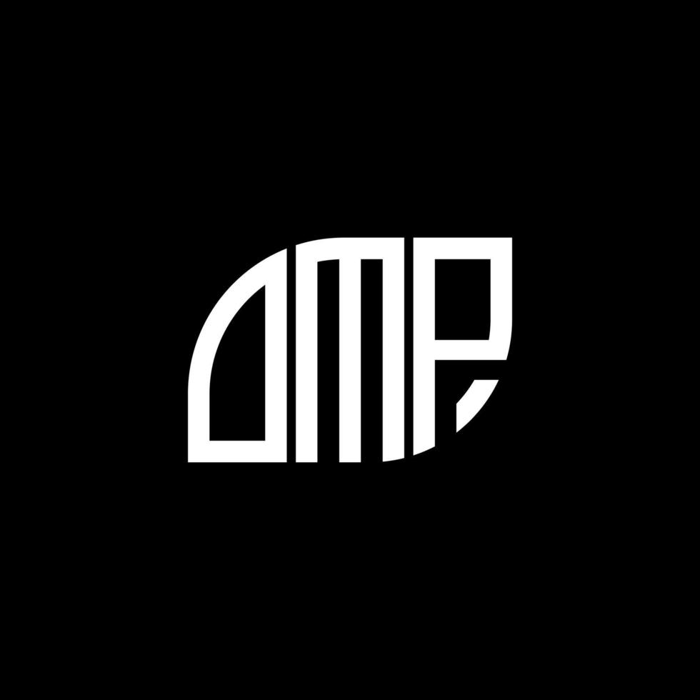 diseño de logotipo de letra omp sobre fondo negro. concepto de logotipo de letra de iniciales creativas omp. diseño de letras omp. vector