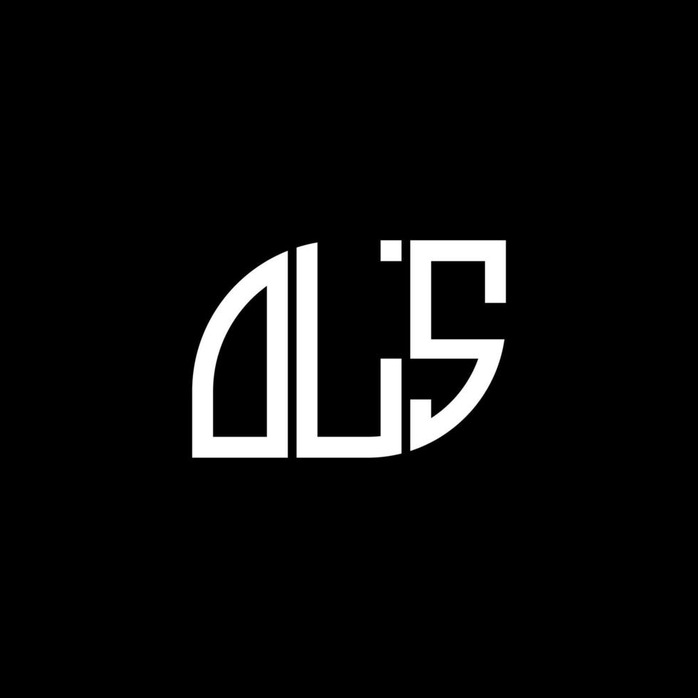 diseño de letras ols. diseño de logotipo de letras ols sobre fondo negro. concepto creativo del logotipo de la letra de las iniciales de ols. diseño de letras ols. diseño de logotipo de letras ols sobre fondo negro. o vector