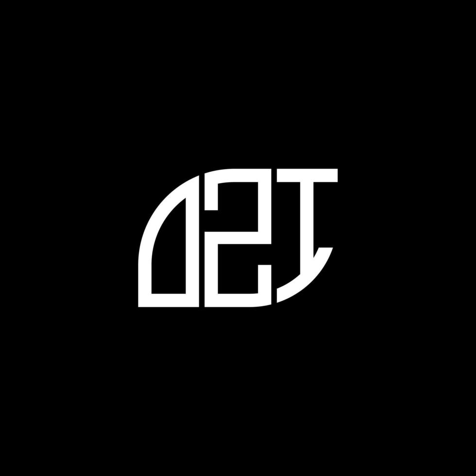 diseño de logotipo de letra zi sobre fondo negro. concepto de logotipo de letra inicial creativa ozi. diseño de letras ozi. diseño de logotipo de letras ozi sobre fondo negro. o vector