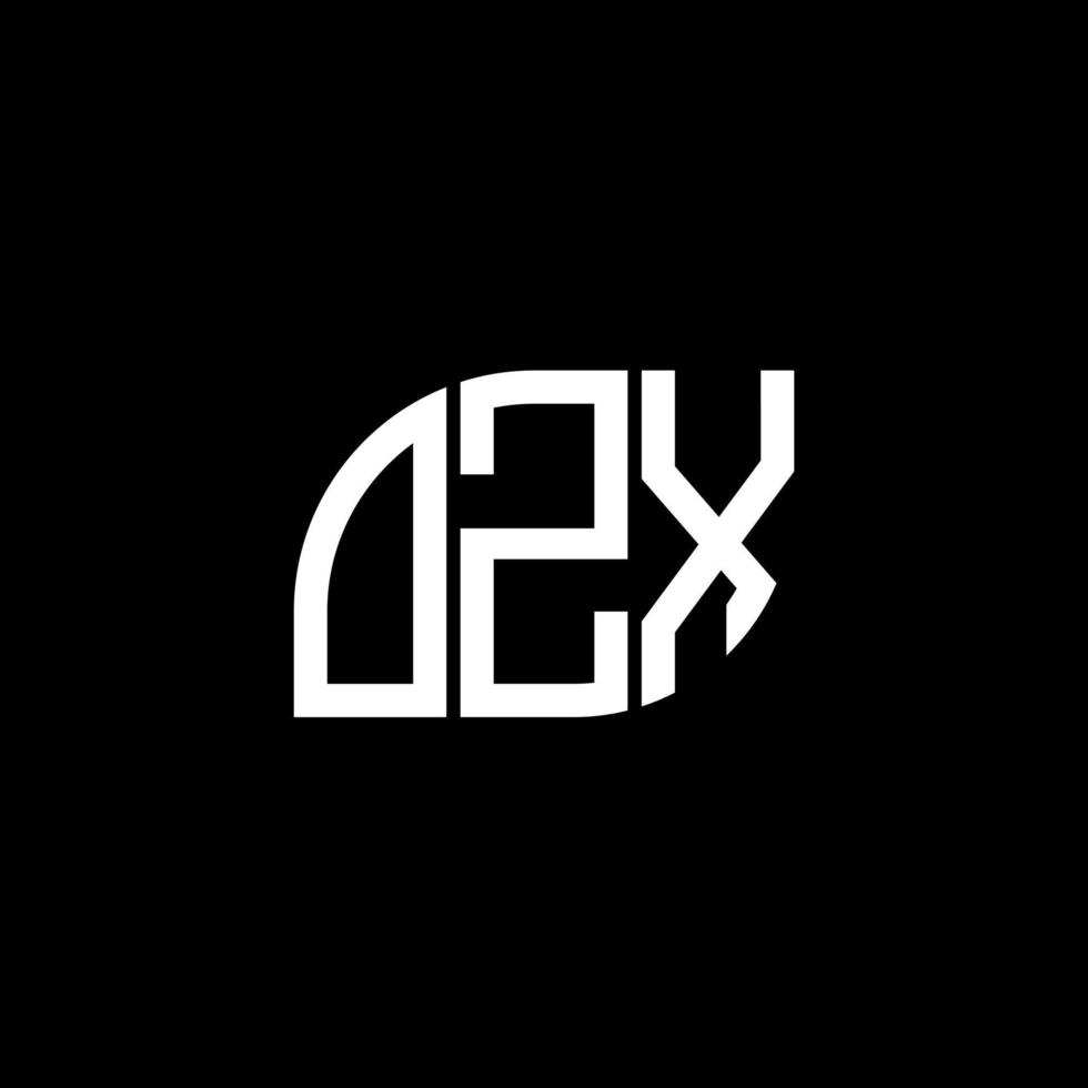 Diseño de letras ozx. Diseño de logotipo de letras ozx sobre fondo negro. concepto de logotipo de letra de iniciales creativas ozx. Diseño de letras ozx. Diseño de logotipo de letras ozx sobre fondo negro. o vector