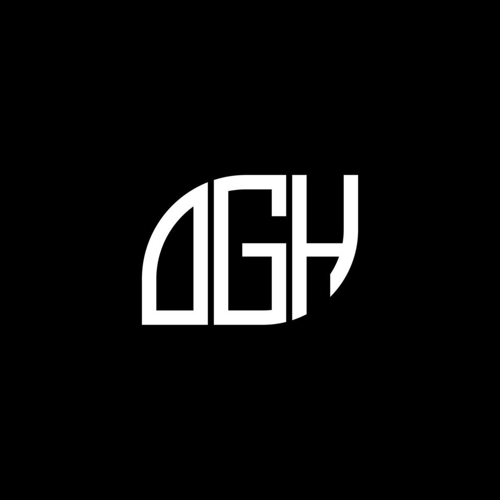 diseño de la letra ogh. diseño del logotipo de la letra ogh sobre fondo negro. concepto creativo del logotipo de la letra de las iniciales. diseño de la letra ogh. diseño del logotipo de la letra ogh sobre fondo negro. o vector