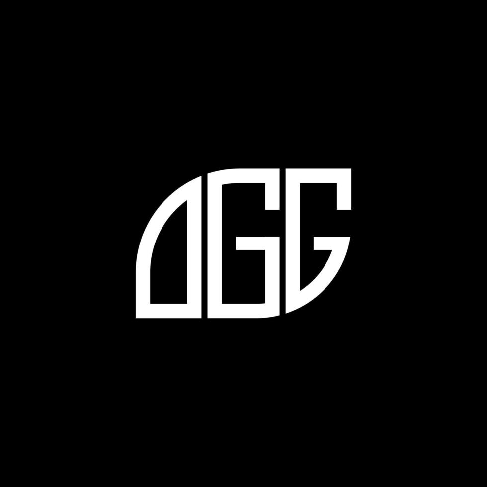 diseño de letras ogg. diseño de logotipo de letras ogg sobre fondo negro. concepto de logotipo de letra de iniciales creativas ogg. diseño de letras ogg. diseño de logotipo de letras ogg sobre fondo negro. o vector