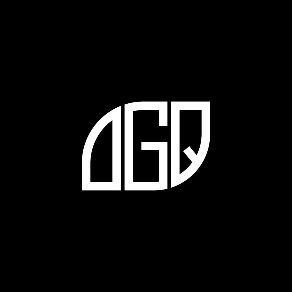OGQ letter design.OGQ letter logo design on BLACK background. OGQ creative initials letter logo concept. OGQ letter design.OGQ letter logo design on BLACK background. O vector
