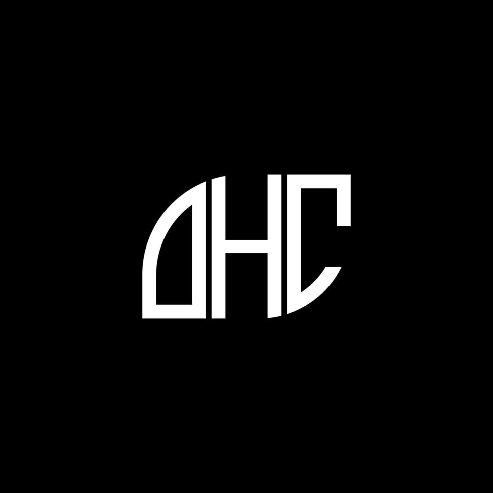 diseño de letras ohc. diseño de logotipo de letras ohc sobre fondo negro. concepto de logotipo de letra de iniciales creativas ohc. diseño de letras ohc. diseño de logotipo de letras ohc sobre fondo negro. o vector