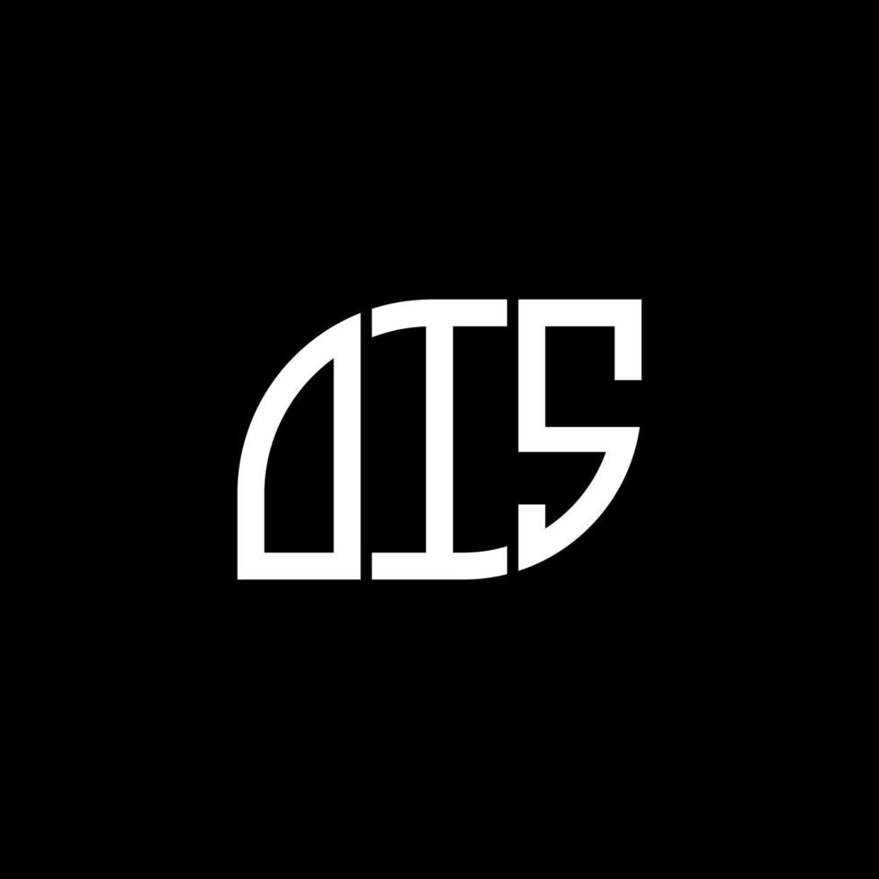 diseño de la letra ois.diseño del logotipo de la letra ois sobre fondo negro. concepto creativo del logotipo de la letra de las iniciales de ois. diseño de la letra ois.diseño del logotipo de la letra ois sobre fondo negro. o vector