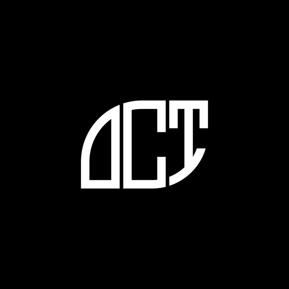 OCT letter logo design on BLACK background. OCT creative initials letter logo concept. OCT letter design. vector