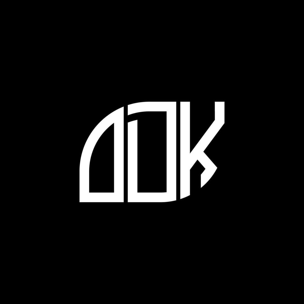 diseño de logotipo de letra odk sobre fondo negro. concepto de logotipo de letra de iniciales creativas odk. diseño de letras extrañas. vector