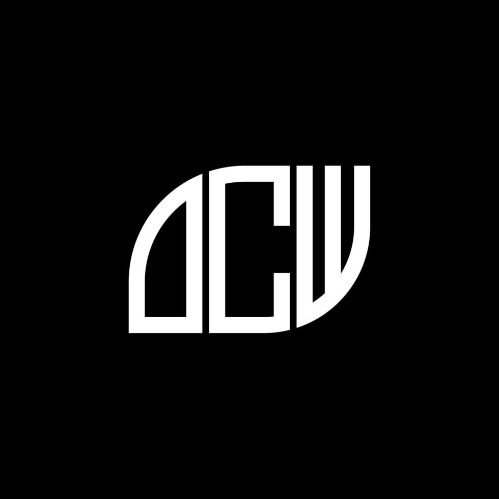 diseño de letras ocw. diseño de logotipo de letras ocw sobre fondo negro. concepto de logotipo de letra de iniciales creativas ocw. diseño de letras ocw. diseño de logotipo de letras ocw sobre fondo negro. o vector