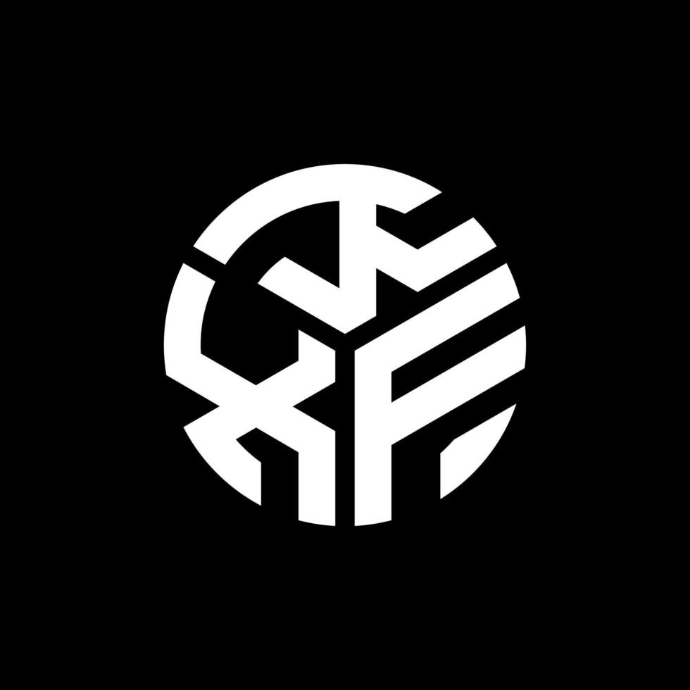 diseño de logotipo de letra kxf sobre fondo negro. concepto de logotipo de letra de iniciales creativas kxf. diseño de letras kxf. vector