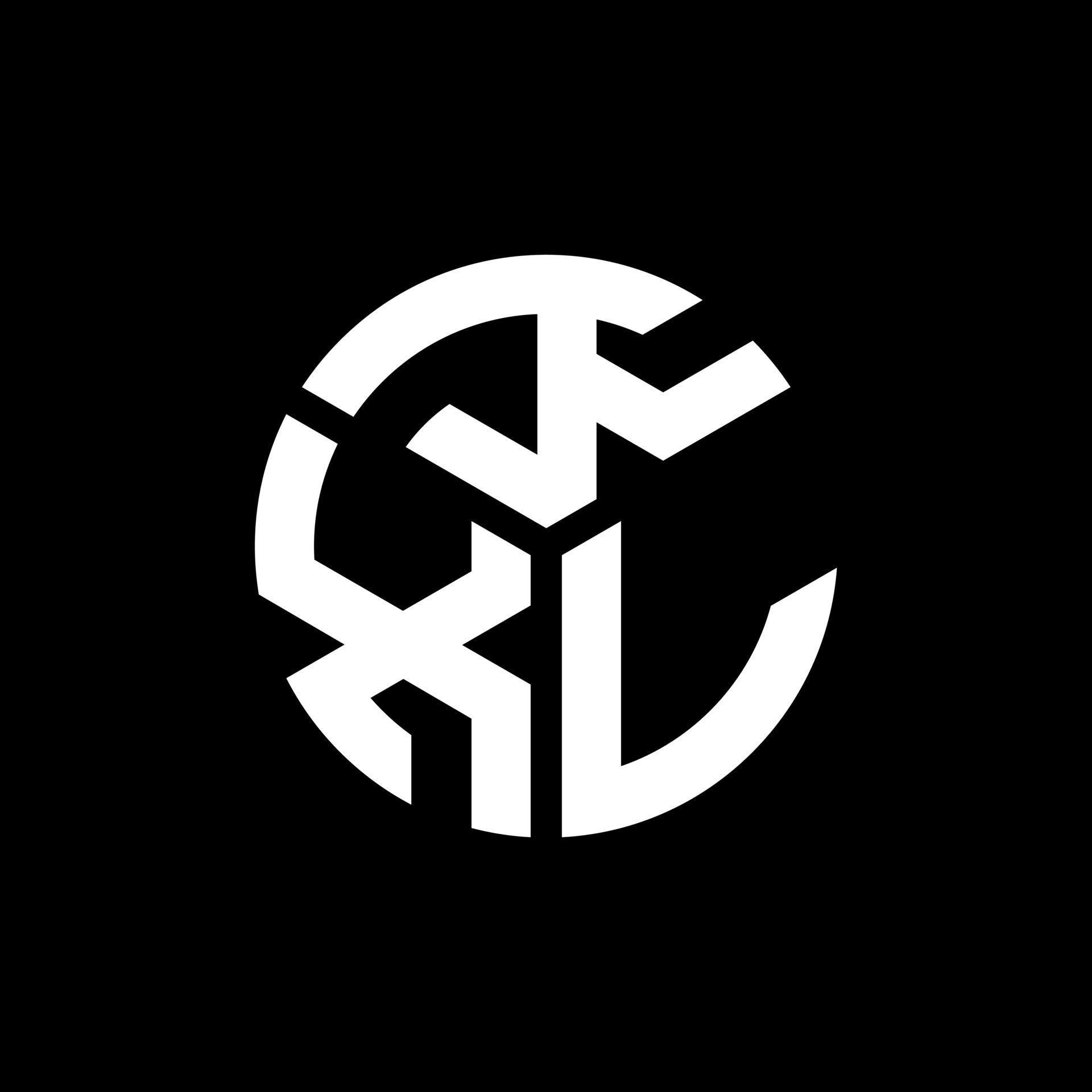 KXL letter logo design on black background. KXL creative initials
