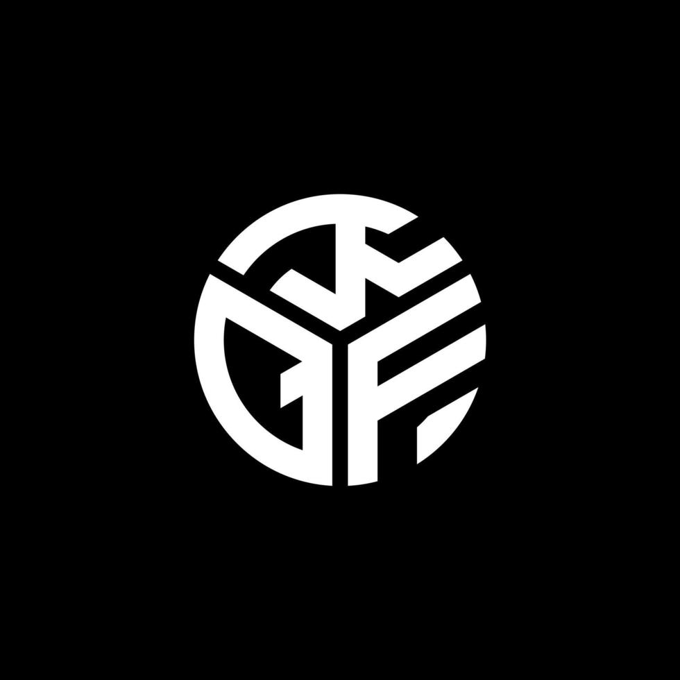 diseño del logotipo de la letra kqf sobre fondo negro. concepto de logotipo de letra de iniciales creativas kqf. diseño de letras kqf. vector