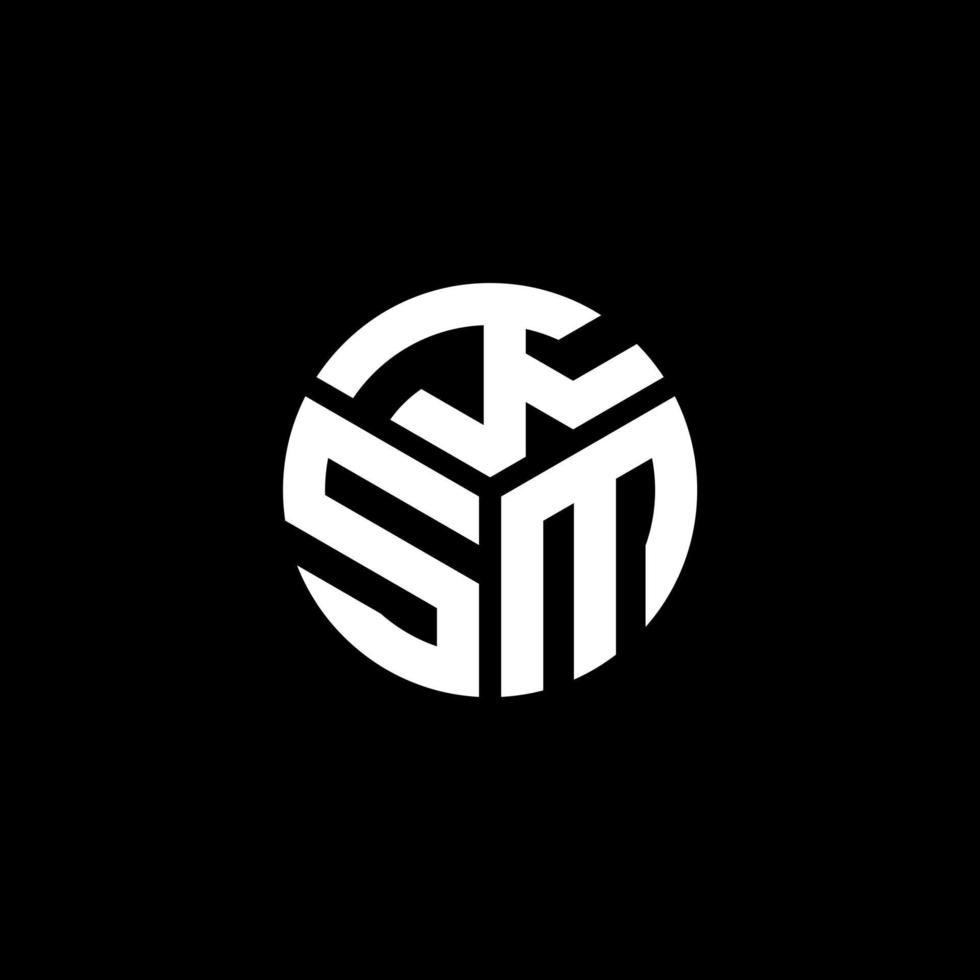 diseño del logotipo de la letra ksm sobre fondo negro. concepto de logotipo de letra de iniciales creativas ksm. diseño de letras ksm. vector