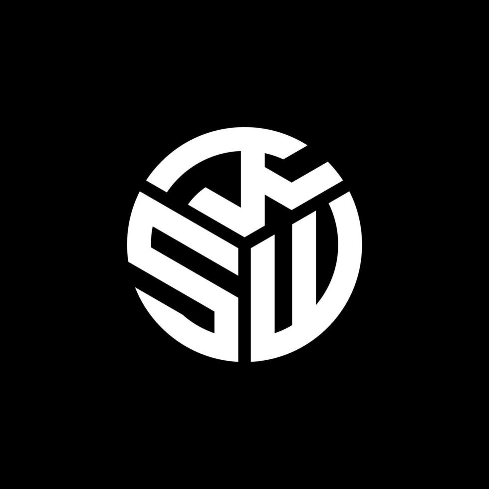 KSW letter logo design on black background. KSW creative initials letter logo concept. KSW letter design. vector