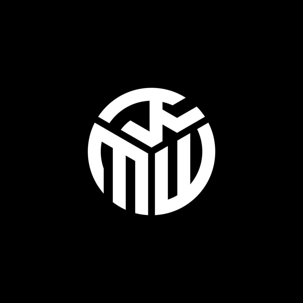 diseño de logotipo de letra kmw sobre fondo negro. concepto de logotipo de letra de iniciales creativas kmw. diseño de letras kmw. vector