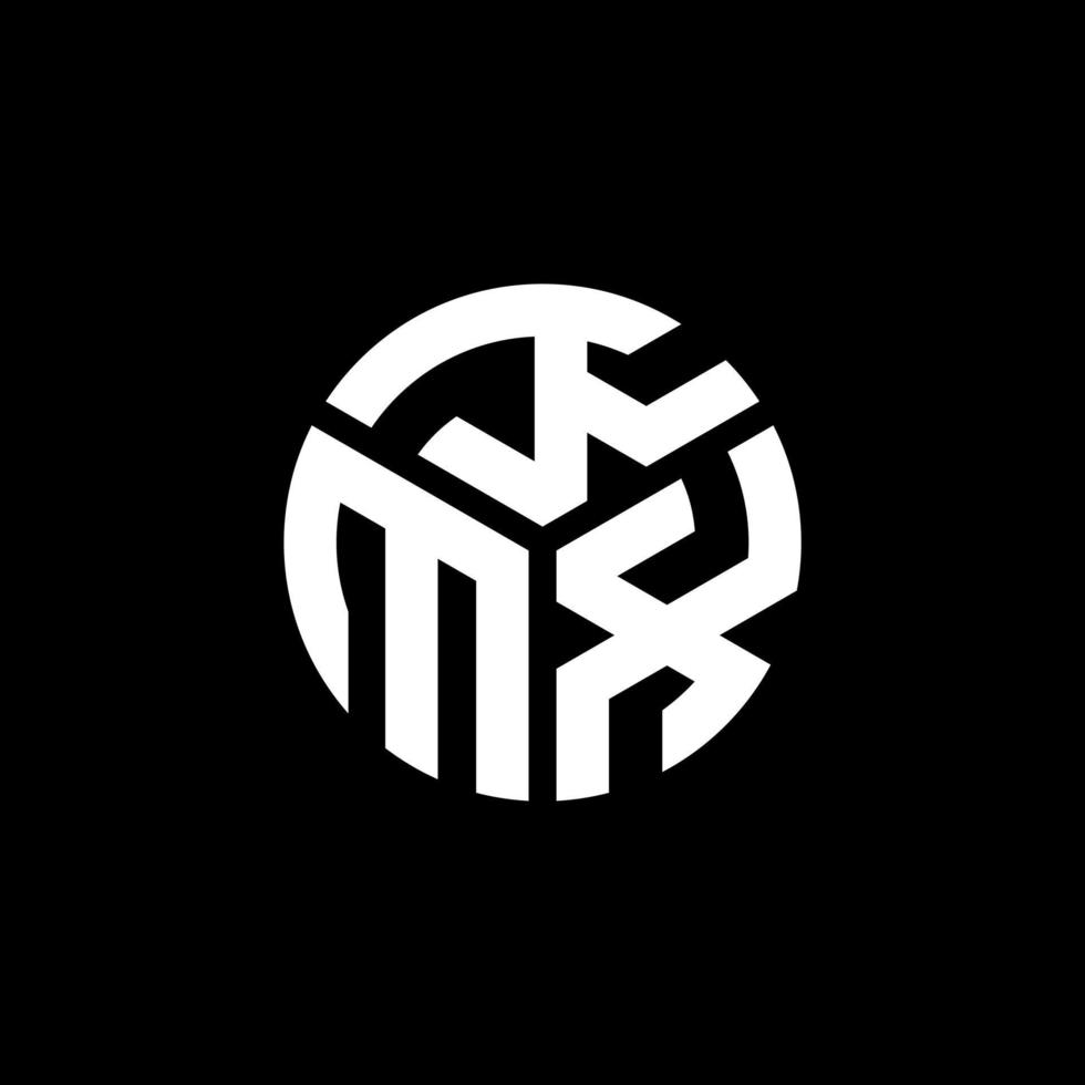 KMX letter logo design on black background. KMX creative initials