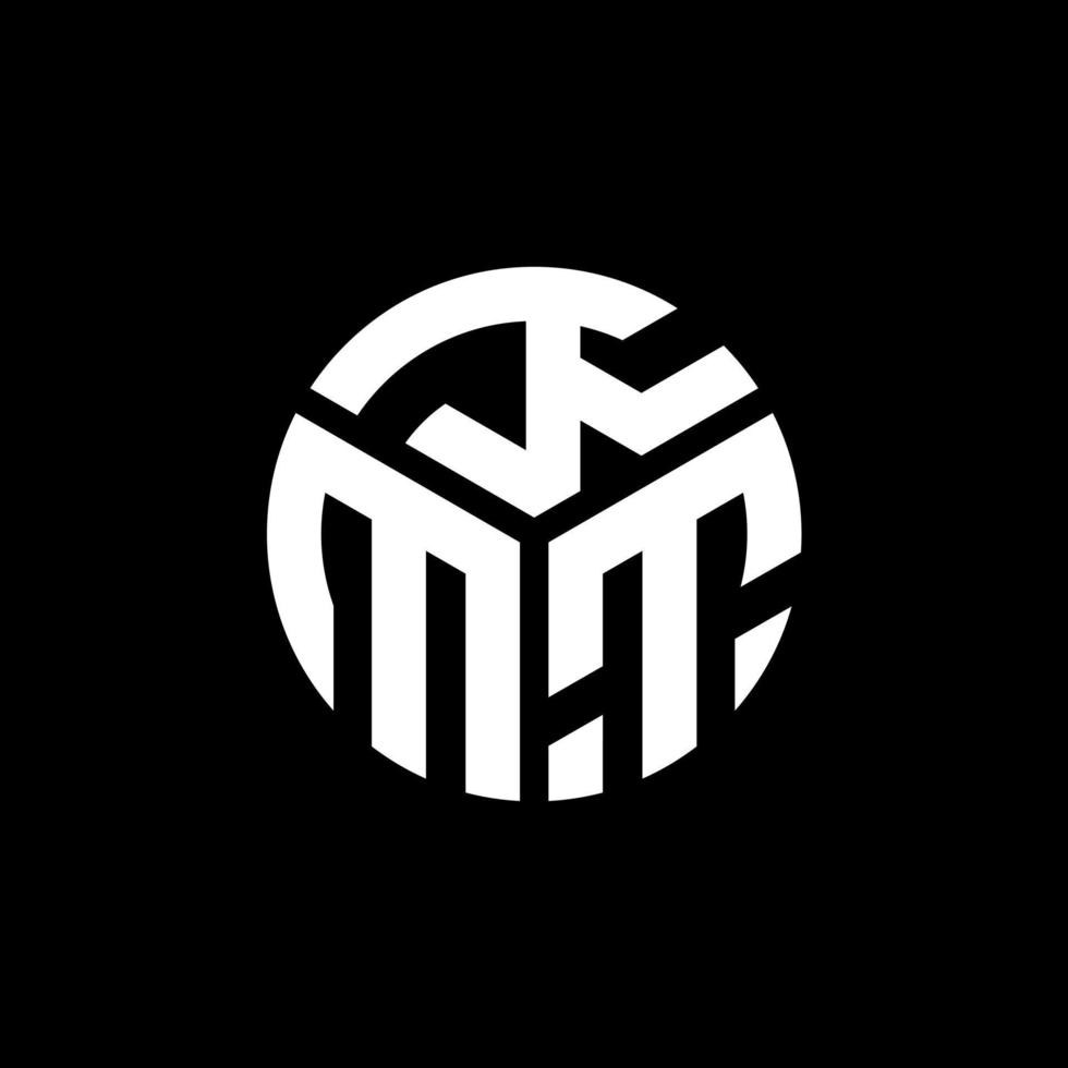 diseño de logotipo de letra kmt sobre fondo negro. concepto de logotipo de letra inicial creativa kmt. diseño de letras kmt. vector
