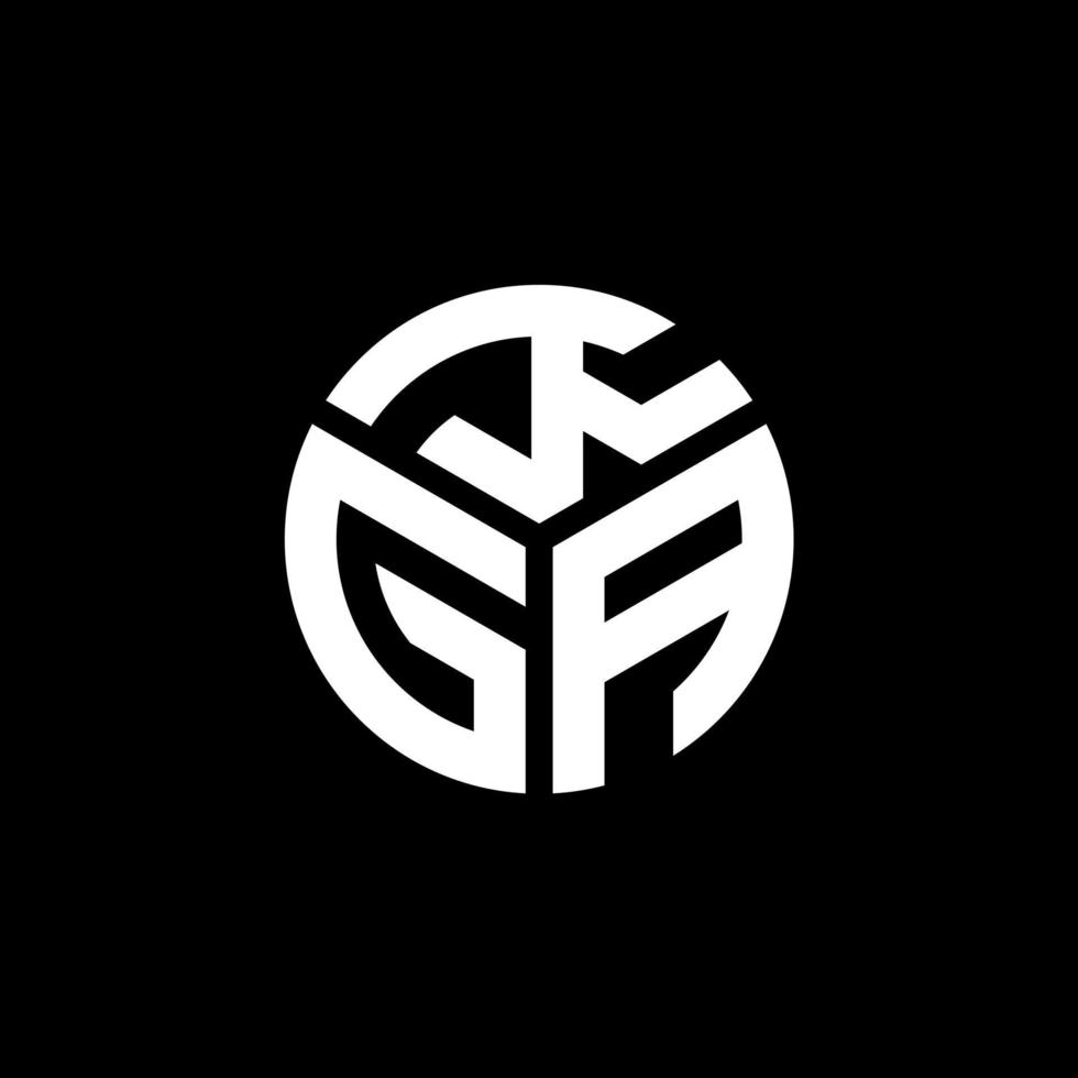 diseño de logotipo de letra kga sobre fondo negro. concepto de logotipo de letra de iniciales creativas kga. diseño de letras kga. vector