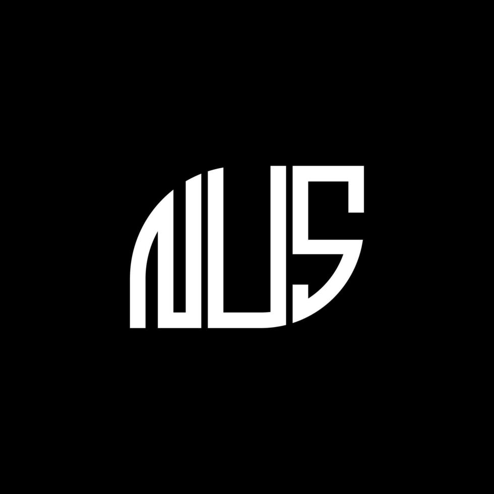 diseño del logotipo de la letra nus sobre fondo negro. concepto de logotipo de letra de iniciales creativas nus. nus diseño de letras. vector