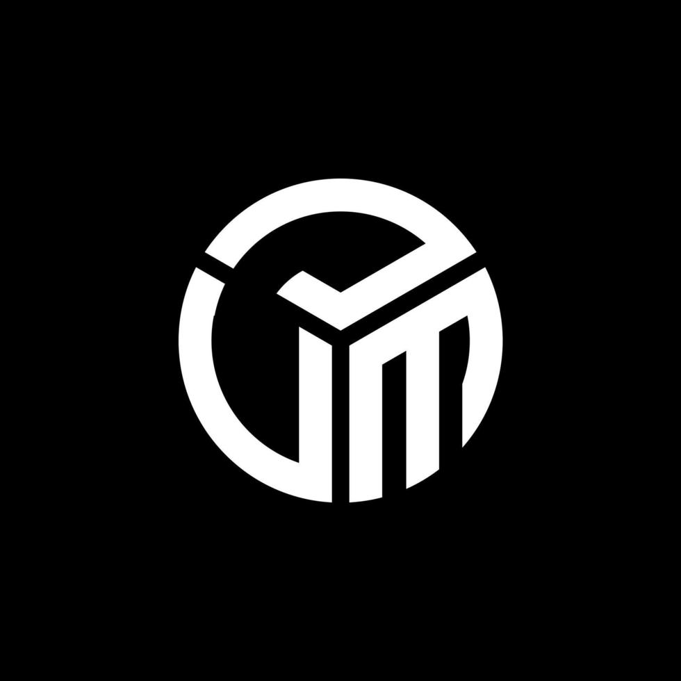 diseño de logotipo de letra jum sobre fondo negro. concepto creativo del logotipo de la letra de las iniciales de jum. diseño de letra jum. vector
