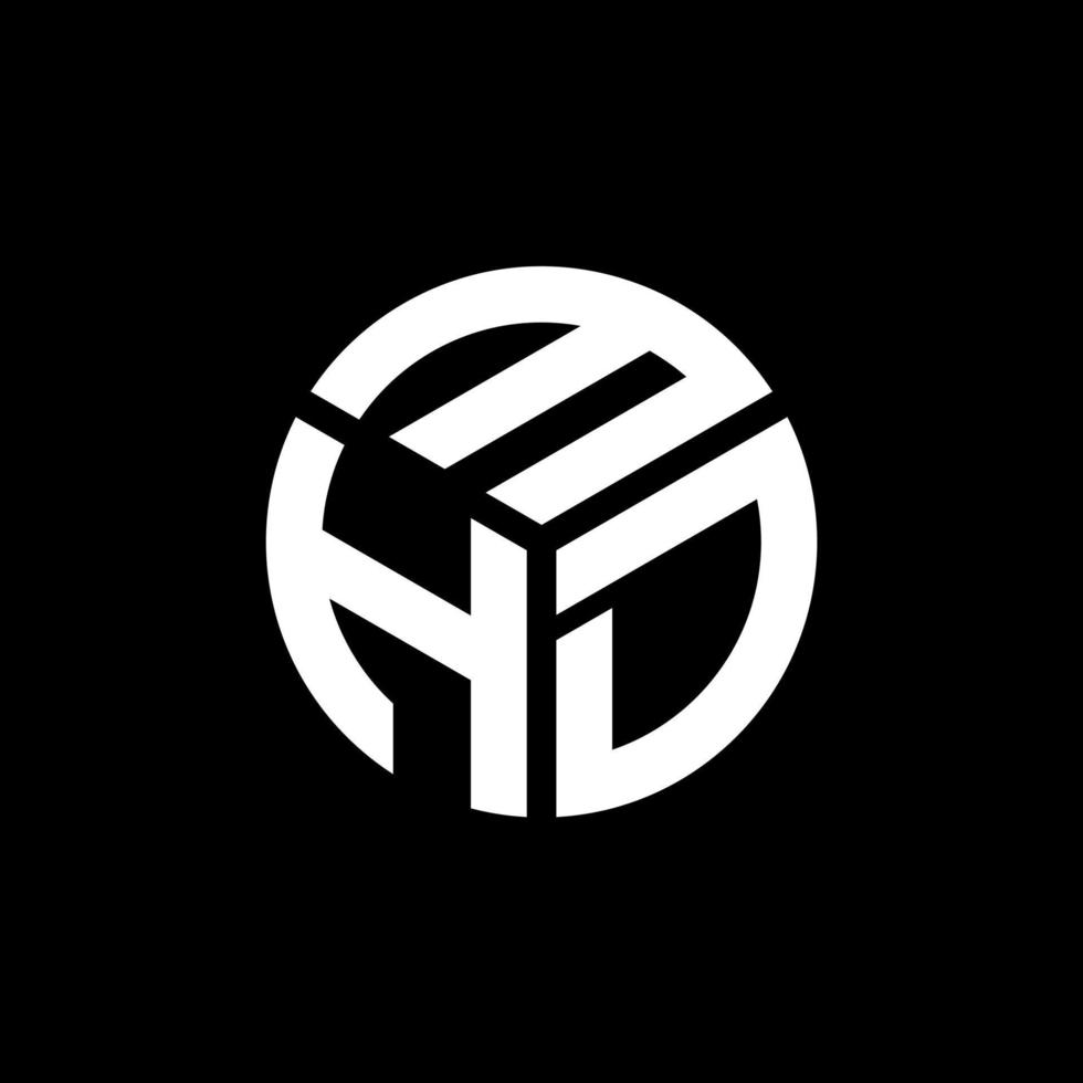 MHD letter logo design on black background. MHD creative initials letter logo concept. MHD letter design. vector