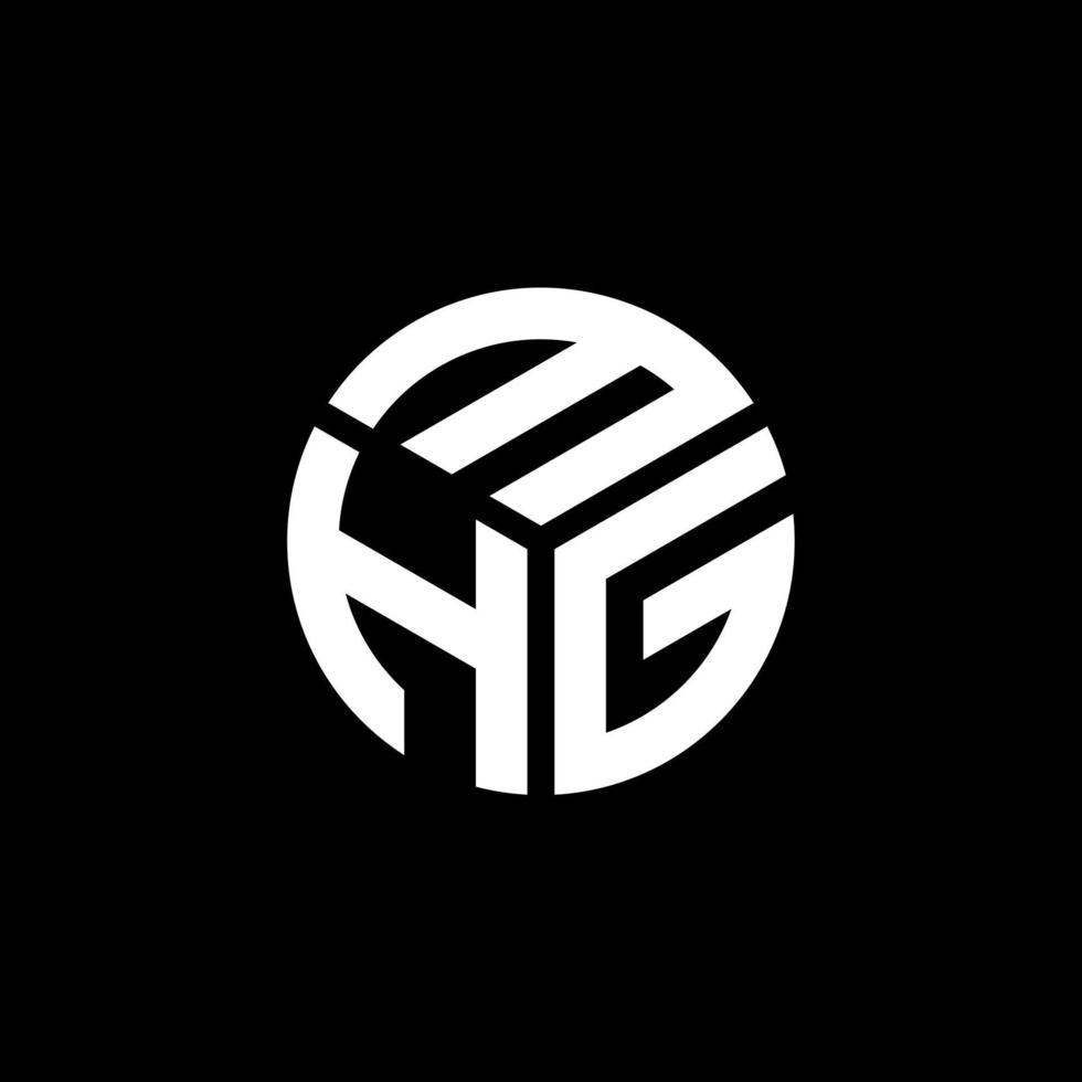 diseño del logotipo de la letra mhg sobre fondo negro. concepto de logotipo de letra de iniciales creativas mhg. diseño de letra mhg. vector