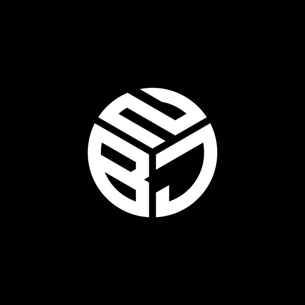 NBJ letter logo design on black background. NBJ creative initials letter logo concept. NBJ letter design. vector