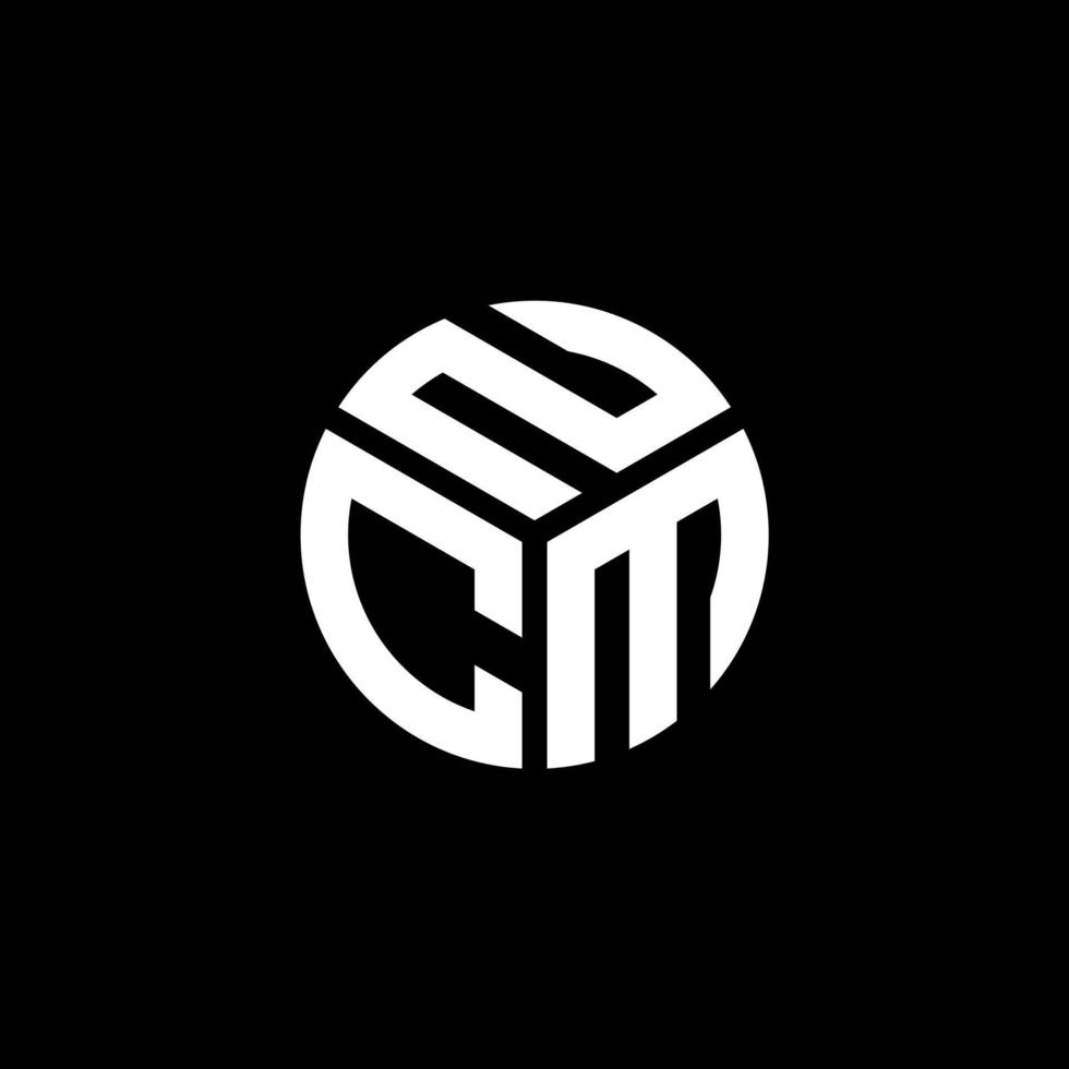 diseño de logotipo de letra ncm sobre fondo negro. Concepto de logotipo de letra de iniciales creativas de ncm. diseño de letras ncm. vector