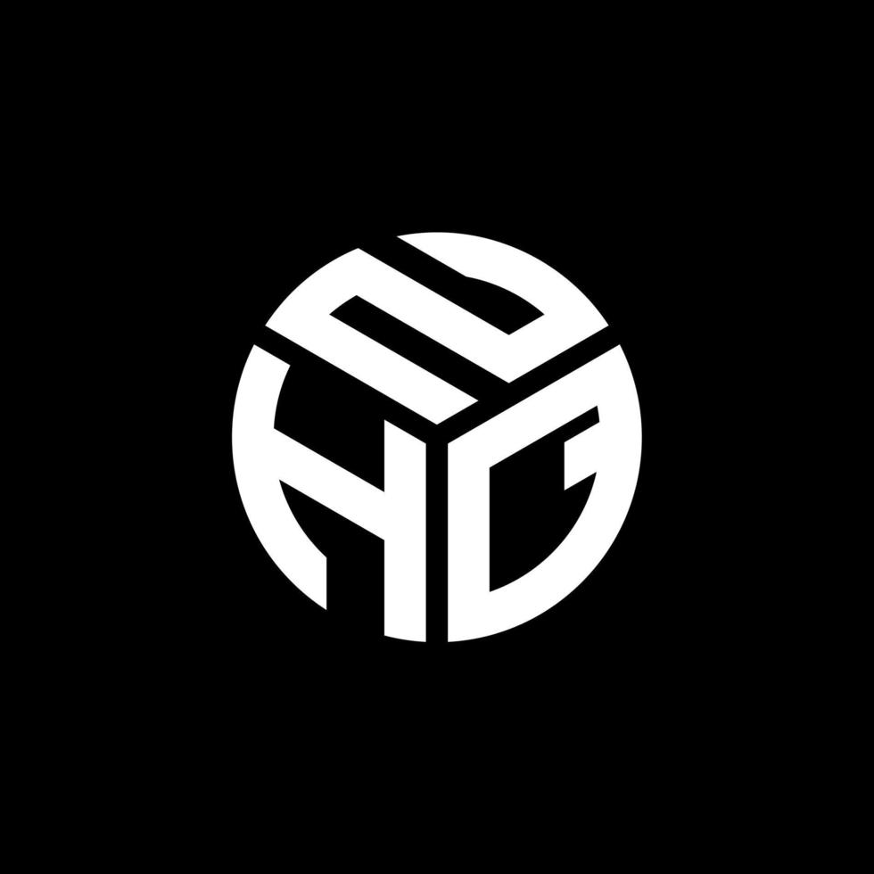NHQ letter logo design on black background. NHQ creative initials letter logo concept. NHQ letter design. vector