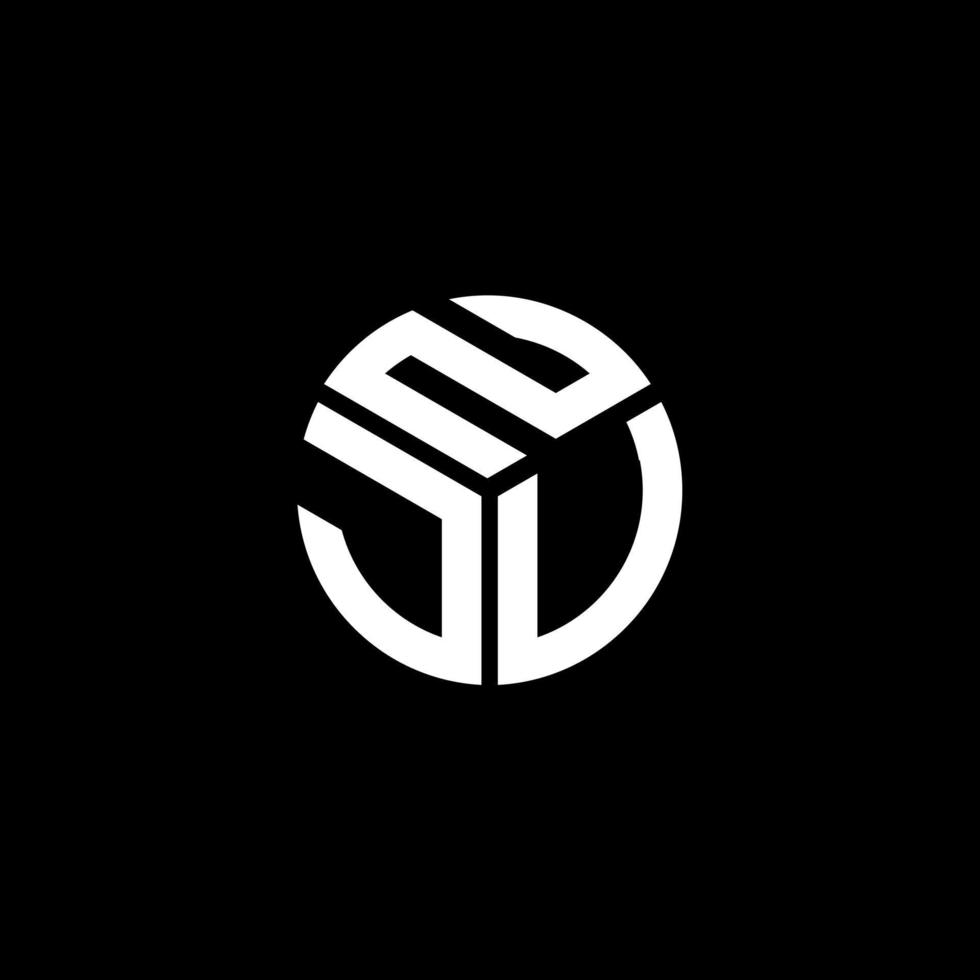 NJU letter logo design on black background. NJU creative initials letter logo concept. NJU letter design. vector