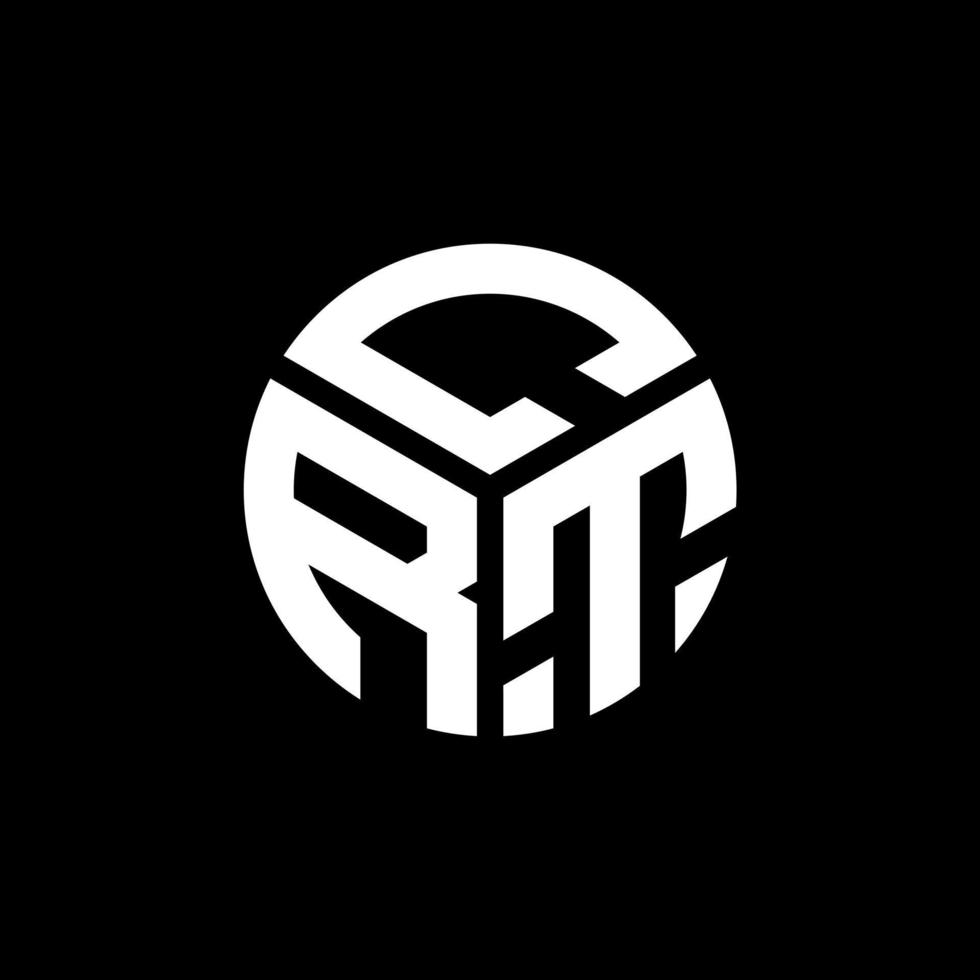 CRT letter logo design on black background. CRT creative initials