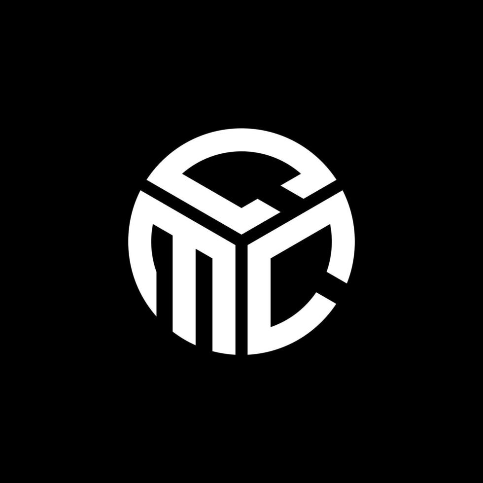 diseño del logotipo de la letra cmc sobre fondo negro. concepto de logotipo de letra de iniciales creativas cmc. diseño de letras cmc. vector