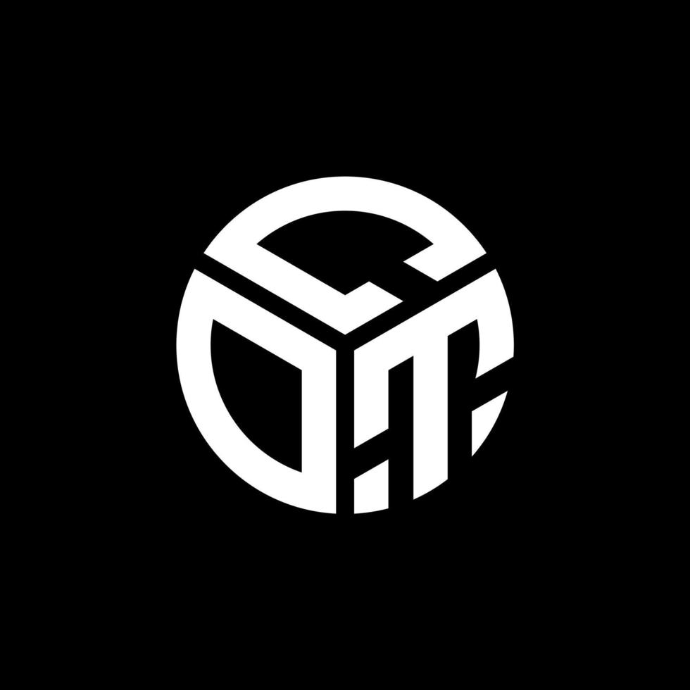 COT letter logo design on black background. COT creative initials letter logo concept. COT letter design. vector
